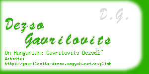 dezso gavrilovits business card